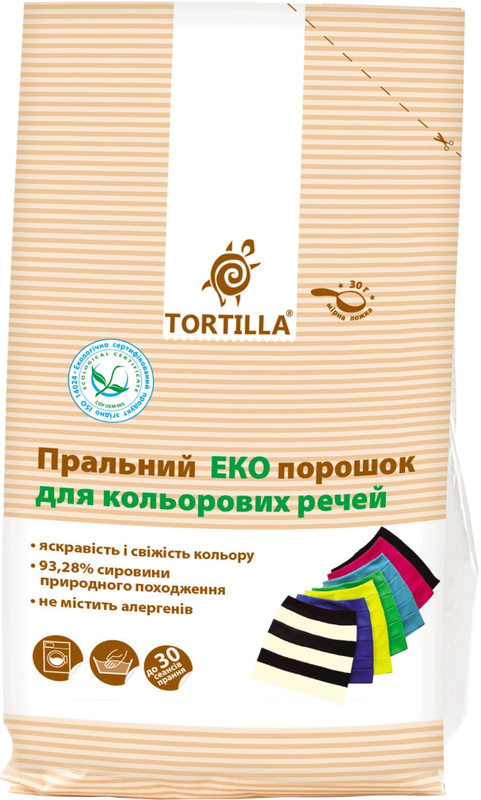 Порошок пральний TORTILLA Еко, для кольорової білизни, 1,5кг
